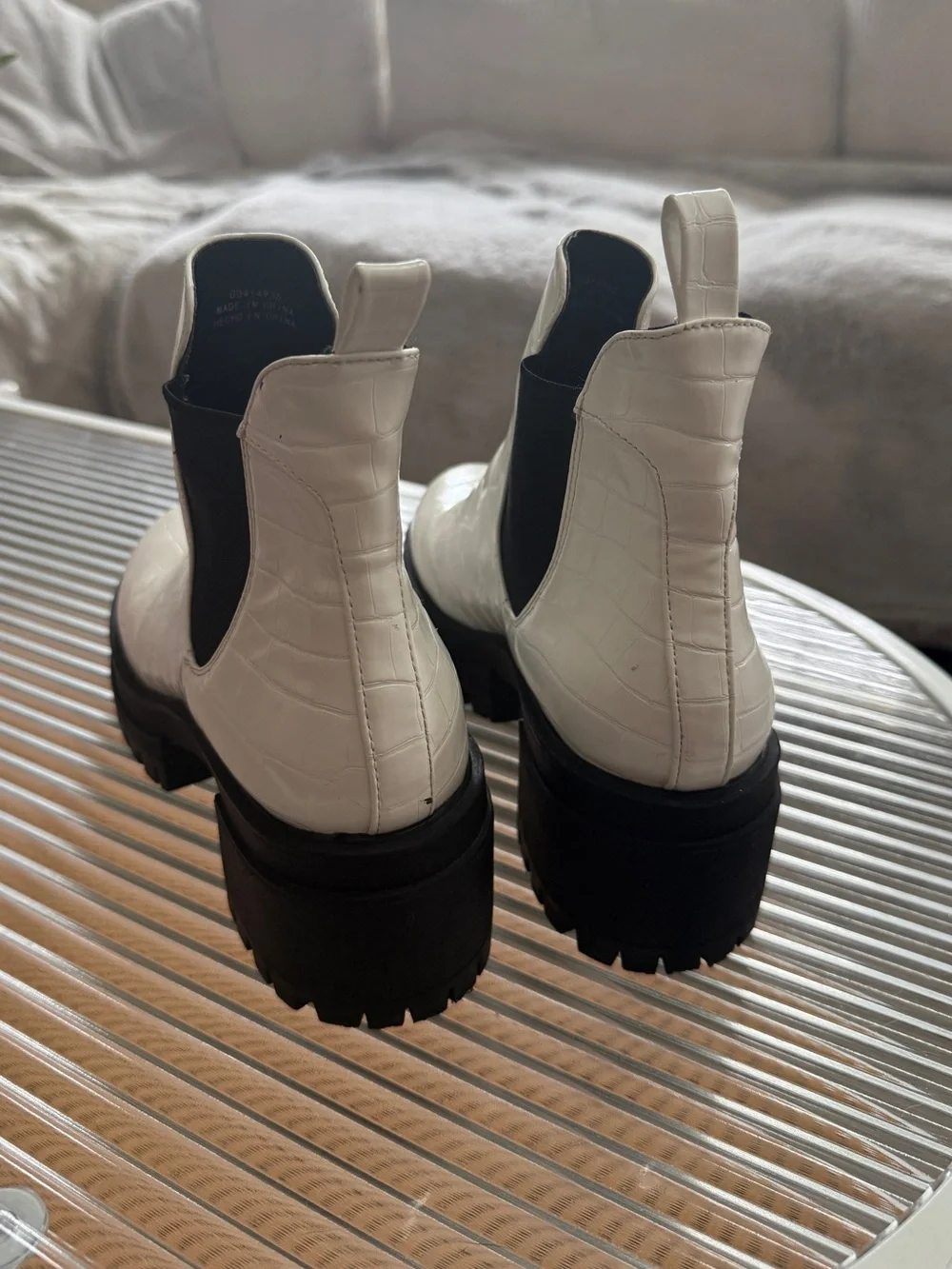 White Platform Ankle Boots